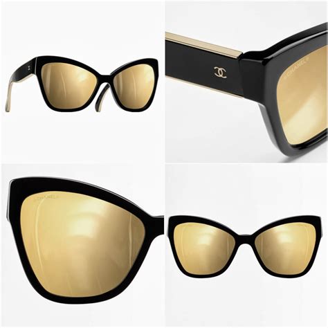 chanel sunglasses with gold sides